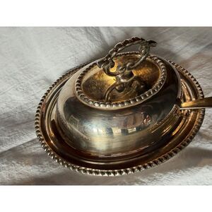 Bombay Silverplated Jam Butter Serving Dish with Jam/Butter Knife  Made in India